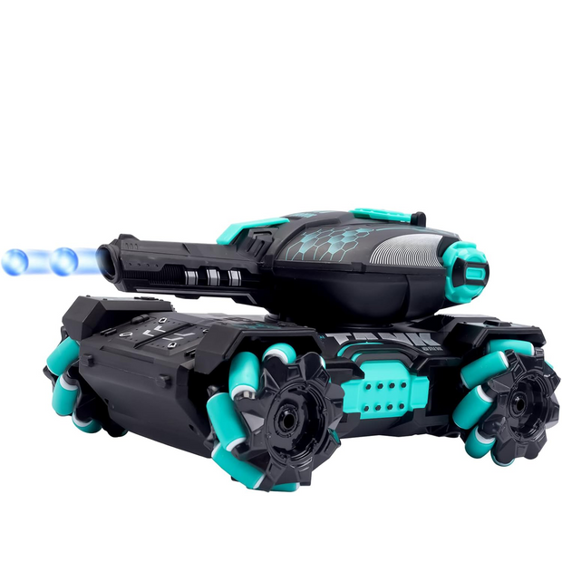 RC Stunt Tank with Lights & Gesture Control – 360° Rotating Water Bullet RC Car