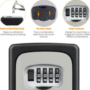 Wall-Mounted Combination Safety Deposit Box For Keys