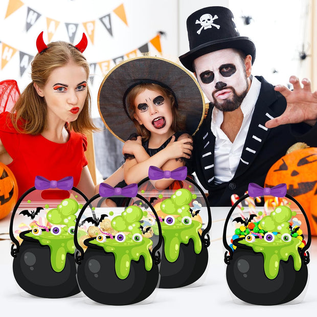 Halloween Gift Bags – Reusable Cauldron Zip Bags with Handles for Party Treats